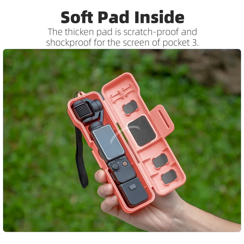 SUNNYLIFE OP3-K981 For DJI Osmo Pocket 3 Protective Case Filters Storage Box with Hand Strap - Black