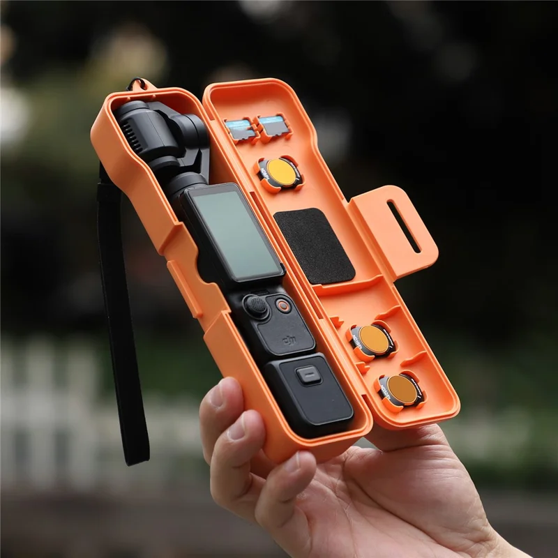 SUNNYLIFE OP3-K981 For DJI Osmo Pocket 3 Protective Case Filters Storage Box with Hand Strap - Black