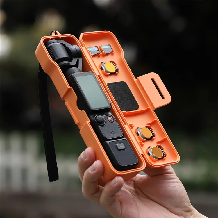 SUNNYLIFE OP3-K981 For DJI Osmo Pocket 3 Protective Case Filters Storage Box with Hand Strap - Orange
