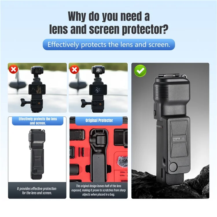 STARTRC 1157079 V2 For DJI Osmo Pocket 3 Gimbal Protective Cover Screen Joystick Buttons Protector