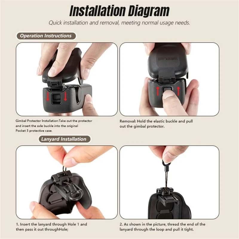 STARTRC 12150095 Versión Corta V2 Funda Protectora de Plástico para DJI Osmo Pocket 3