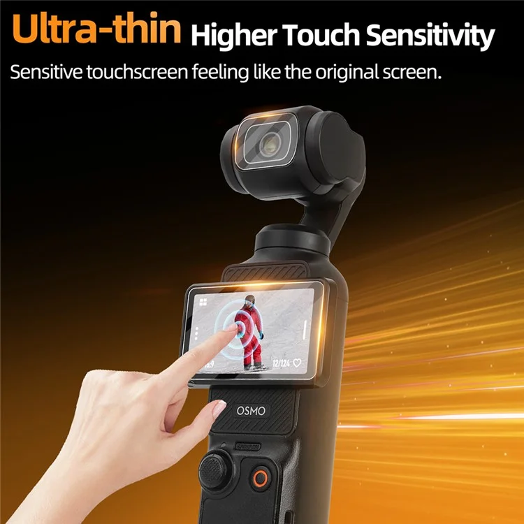 SUNNYLIFE OP3-BHM992 Per DJI Osmo Pocket 3 Film Lente AR + Protezione Schermo in Vetro Temperato con Strumento di Posizionamento