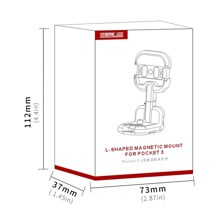 STARTRC 1157475 Magnetischer Erweiterungsadapter in L-Form für DJI Osmo Pocket 3 - Vielseitiges Kamerazubehör