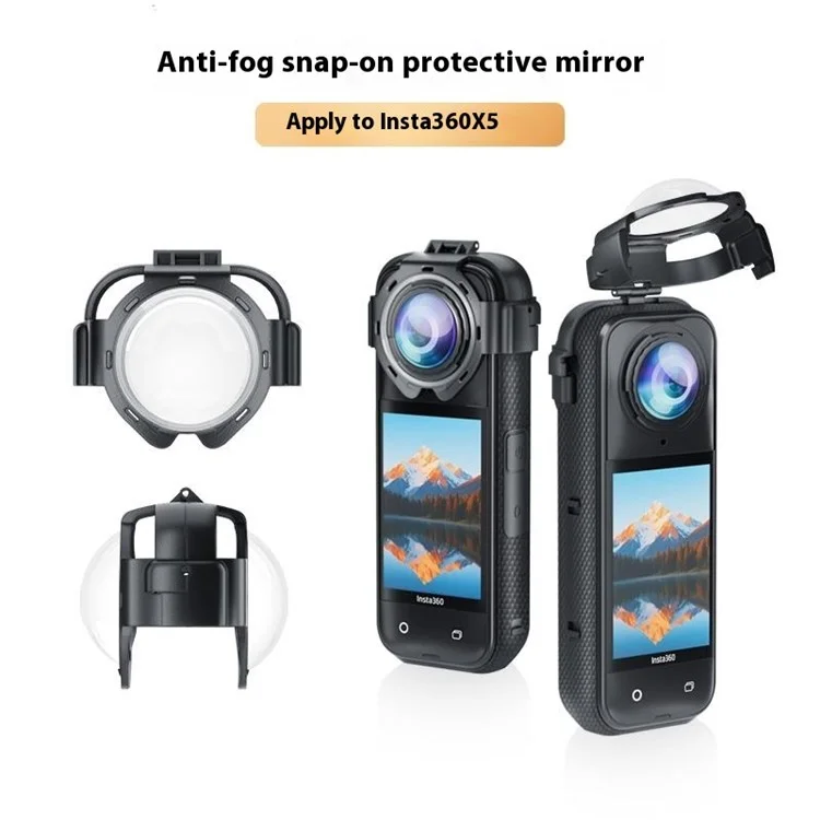 Pour Insta360 X5 Protecteur d'objectif Caméra d'action Couvercle en verre amovible Dureté 9H Anti-buée / Étanche / Anti-rayures