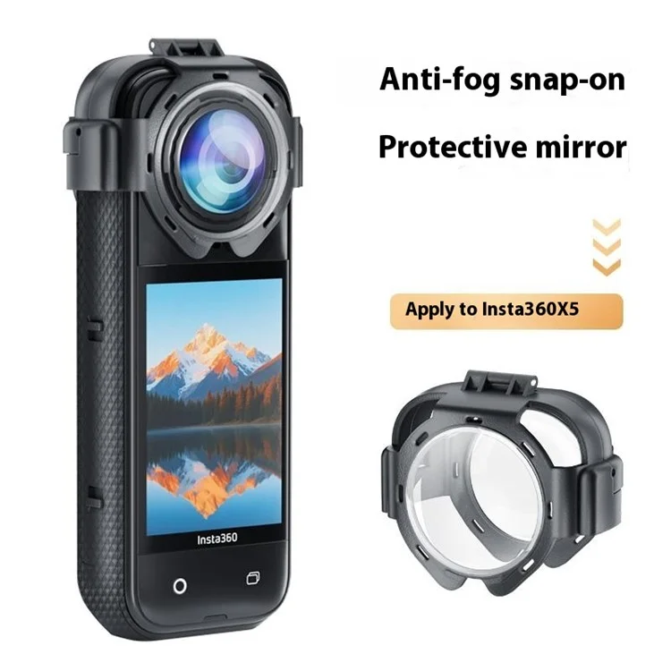 Pour Insta360 X5 Protecteur d'objectif Caméra d'action Couvercle en verre amovible Dureté 9H Anti-buée / Étanche / Anti-rayures