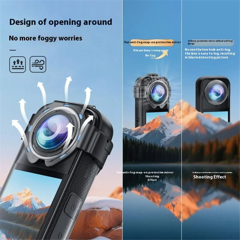 Pour Insta360 X5 Protecteur d'objectif Caméra d'action Couvercle en verre amovible Dureté 9H Anti-buée / Étanche / Anti-rayures