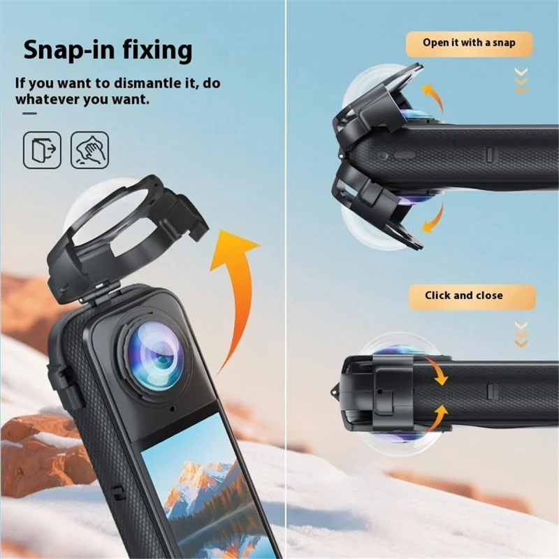 Pour Insta360 X5 Protecteur d'objectif Caméra d'action Couvercle en verre amovible Dureté 9H Anti-buée / Étanche / Anti-rayures