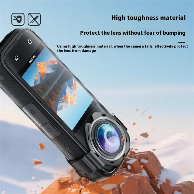 Pour Insta360 X5 Protecteur d'objectif Caméra d'action Couvercle en verre amovible Dureté 9H Anti-buée / Étanche / Anti-rayures