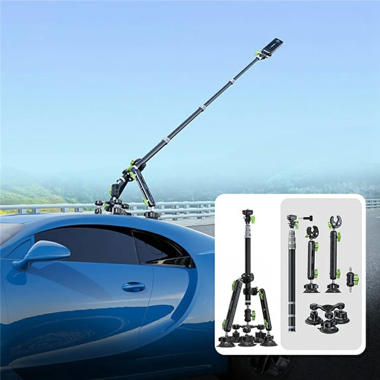 LANPARTE PMH-TS Invisible Selfie Stick Third Person View Extension Monopod Action Cameras Suction Cup Bracket