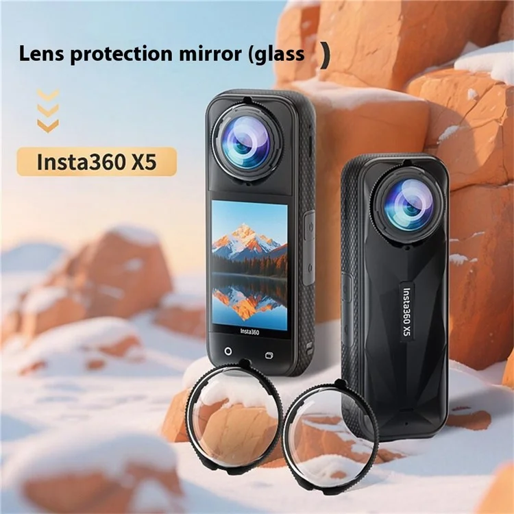 Per Insta360 X5 2 Pezzi Protezione Lente Panoramica Fotocamera Antinebbia Antigraffio Coperchio Lente in Vetro Ottico