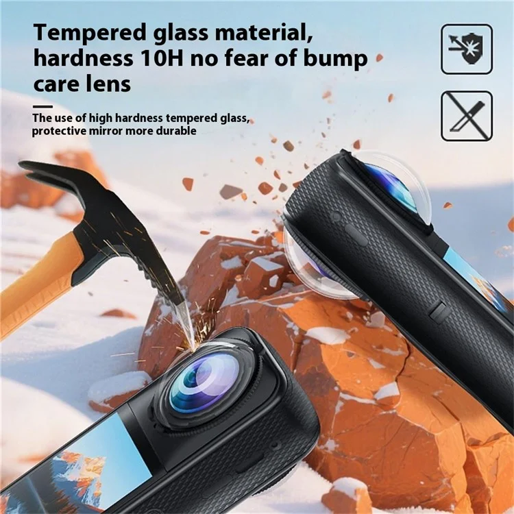 Per Insta360 X5 2 Pezzi Protezione Lente Panoramica Fotocamera Antinebbia Antigraffio Coperchio Lente in Vetro Ottico