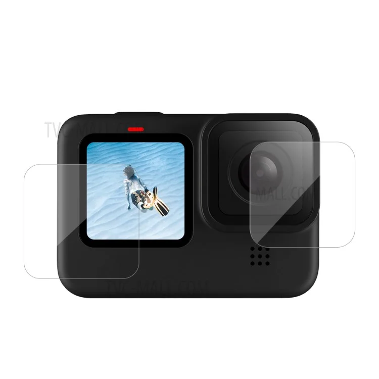 AT1090 3Pcs/Set Tempered Glass Screen Protectors Lens Film for GoPro Hero9
