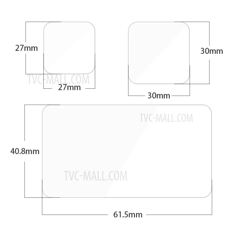 AT1090 3Pcs/Set Tempered Glass Screen Protectors Lens Film for GoPro Hero9