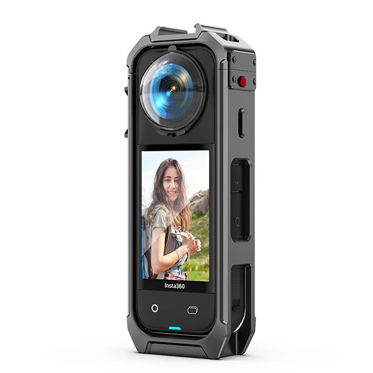 Клетка для экшн-камеры Insta360 X5 с быстросъемной металлической защитной рамкой и магнитным основанием