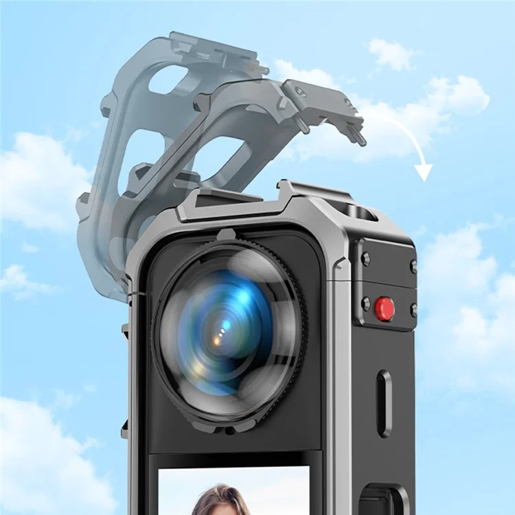 Клетка для экшн-камеры Insta360 X5 с быстросъемной металлической защитной рамкой и магнитным основанием