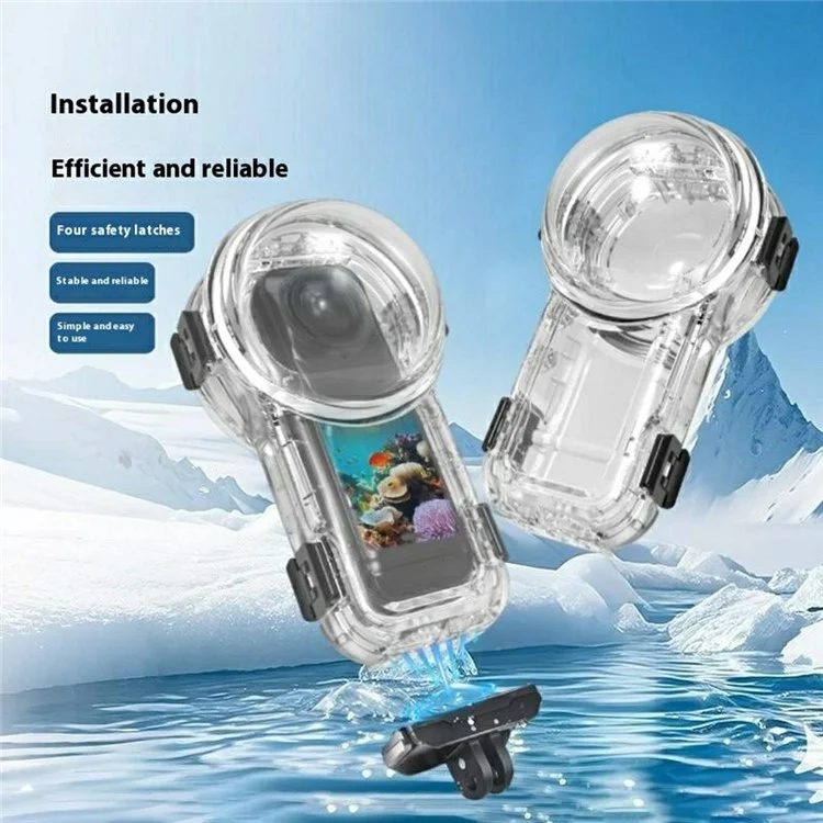 Für Insta360 X5 Actionkamera wasserdichtes Gehäuse Unsichtbares Tauchgehäuse kompatibel mit magnetischem Schnellspannhalterung
