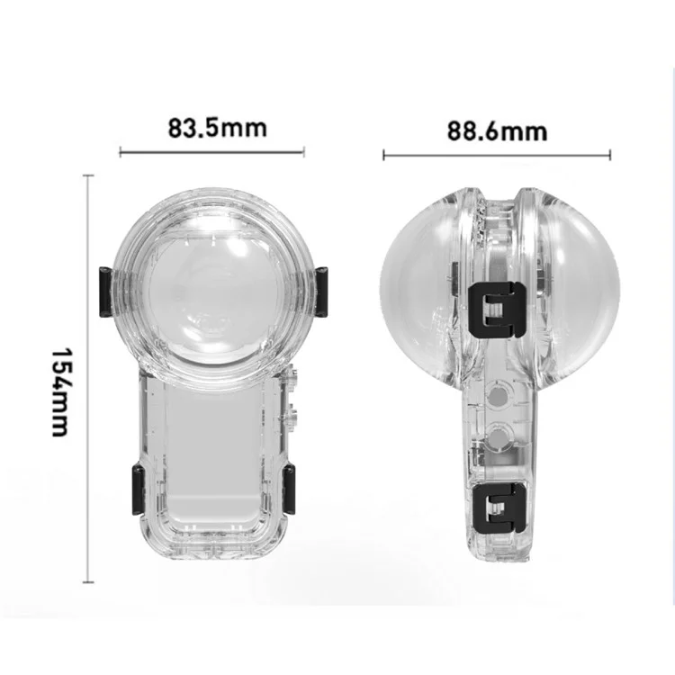 Für Insta360 X5 Actionkamera wasserdichtes Gehäuse Unsichtbares Tauchgehäuse kompatibel mit magnetischem Schnellspannhalterung