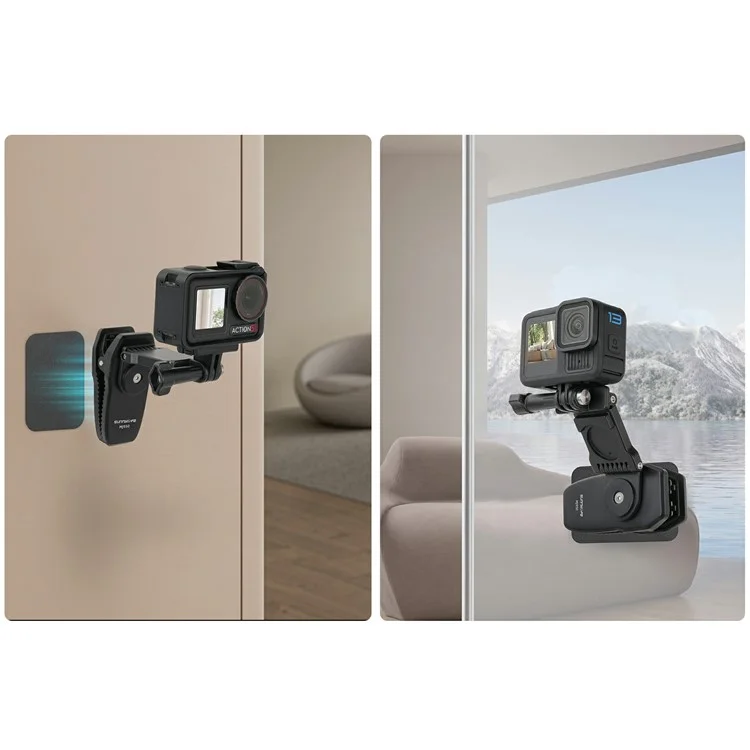 SUNNYLIFE MJ950 Action Camera 360 Degree Magnetic Backpack Clip Foldable Mount Bracket