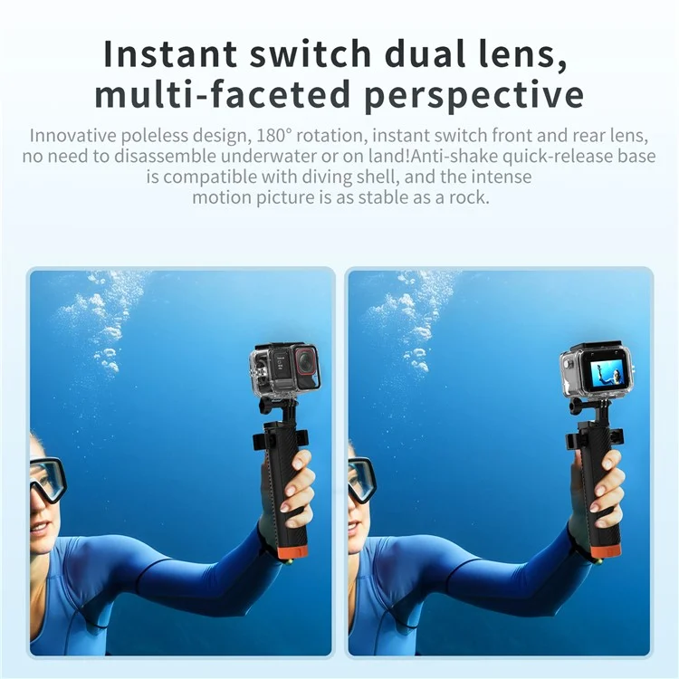 Водонепроницаемый чехол FLW057 для камеры Insta360 Ace Pro 2 / ACE Pro, 45 метров под водой, пыленепроницаемый, противоударный корпус