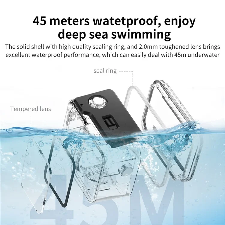 Водонепроницаемый чехол FLW057 для камеры Insta360 Ace Pro 2 / ACE Pro, 45 метров под водой, пыленепроницаемый, противоударный корпус