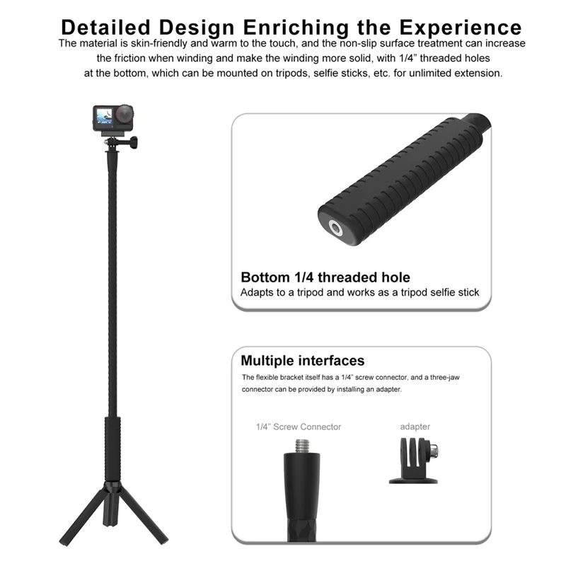 FLW357 Portable Flexible Mount Universal Action Camera Shooting Bendable Bracket