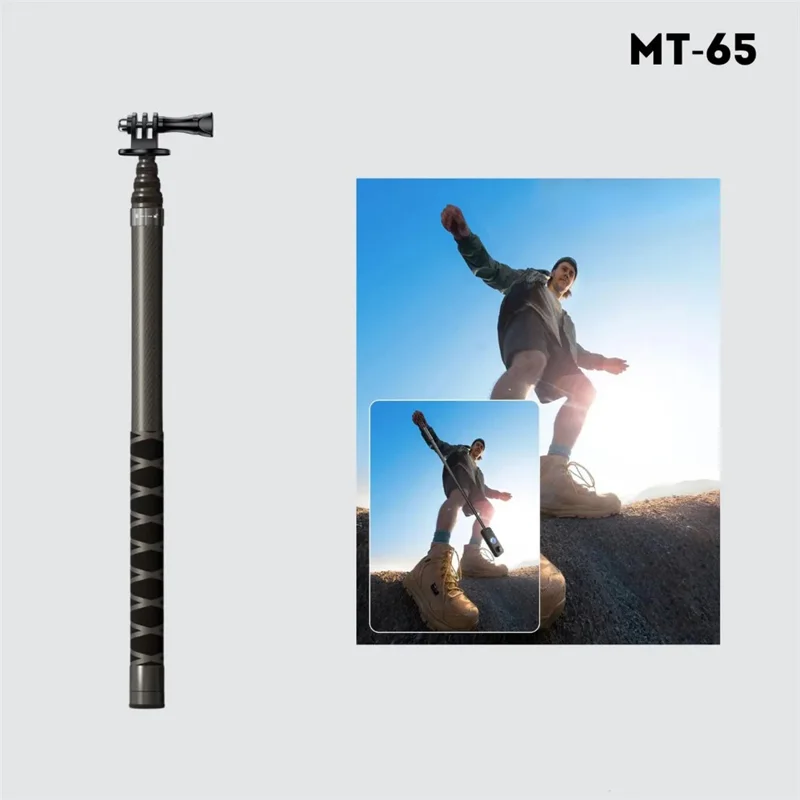 JMARY MT-65 Selfie Stick Monopiede in Fibra di Carbonio da 3m con 5 Sezioni per Fotocamere d'Azione