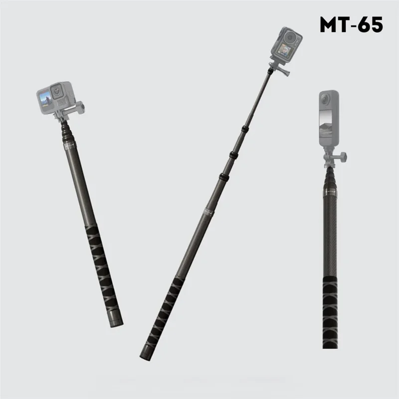 JMARY MT-65 Selfie Stick Monopiede in Fibra di Carbonio da 3m con 5 Sezioni per Fotocamere d'Azione