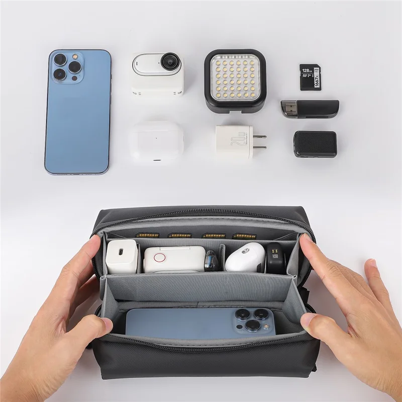 SUNNYLIFE B018 Universal Soft Case for Action Cameras Storage Bag Travel Organizer with Shoulder Strap - Yellow