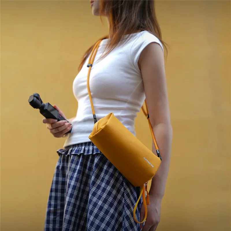 SUNNYLIFE B018 Universal Soft Case for Action Cameras Storage Bag Travel Organizer with Shoulder Strap - Yellow