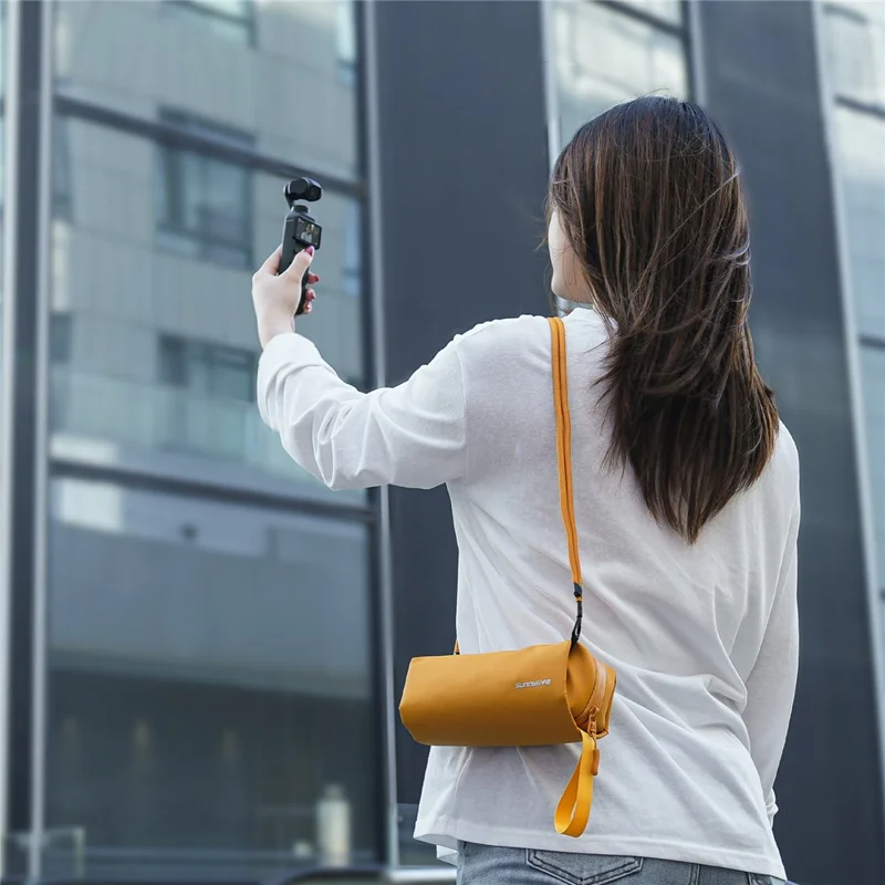 SUNNYLIFE B018 Universal Soft Case for Action Cameras Storage Bag Travel Organizer with Shoulder Strap - Yellow