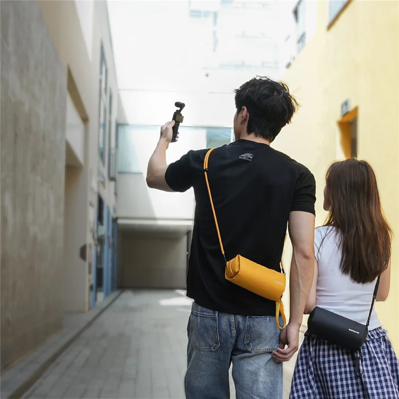 SUNNYLIFE B018 Universal Soft Case for Action Cameras Storage Bag Travel Organizer with Shoulder Strap - Yellow