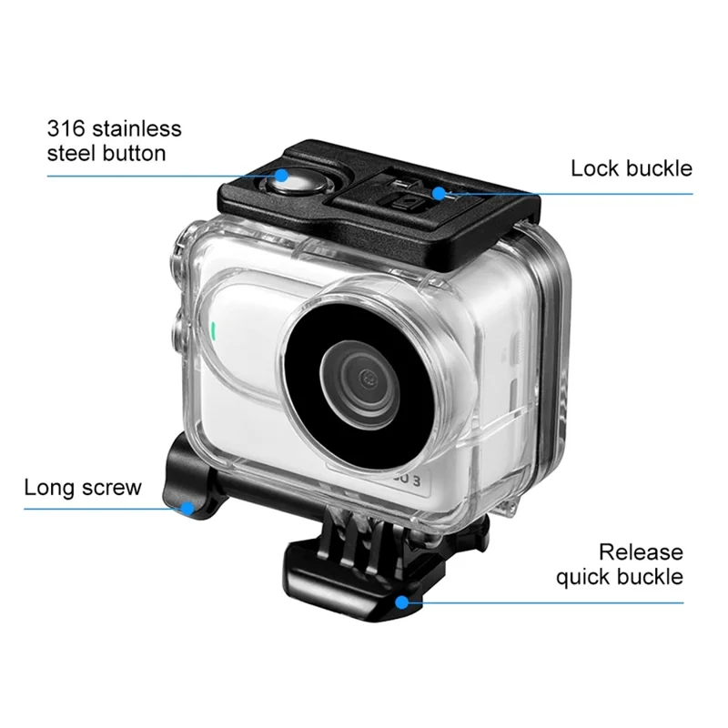 PULUZ PU877T For Insta360 GO 3 / 3S Waterproof Case 60m Underwater Camera Protection Shell