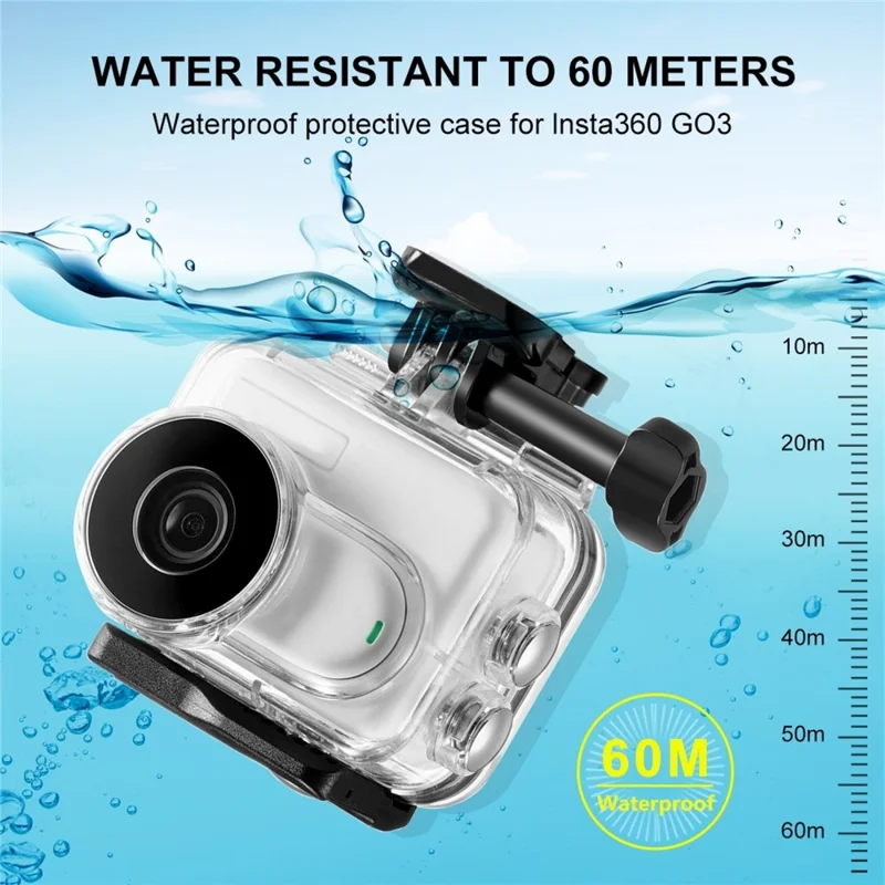 PULUZ PU877T For Insta360 GO 3 / 3S Waterproof Case 60m Underwater Camera Protection Shell