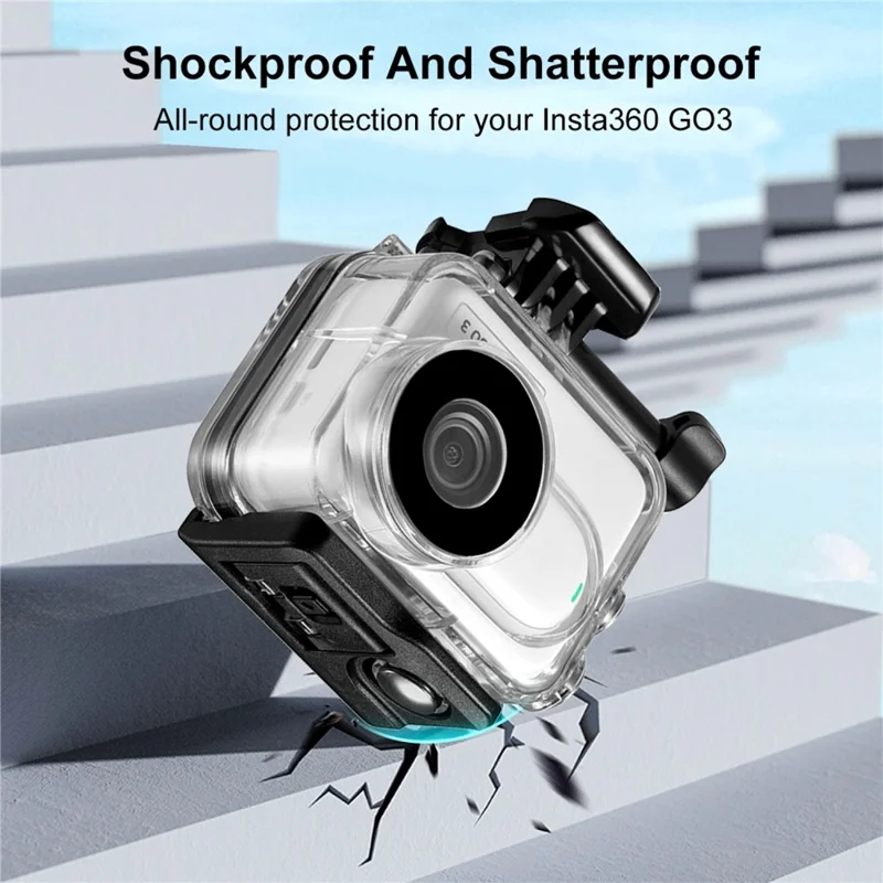 PULUZ PU877T For Insta360 GO 3 / 3S Waterproof Case 60m Underwater Camera Protection Shell