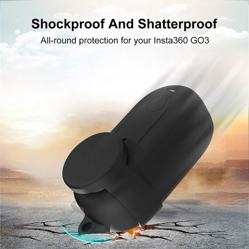 PULUZ PU864 For Insta360 GO 3 Camera Silicone Protective Case with Lens Cover - Black