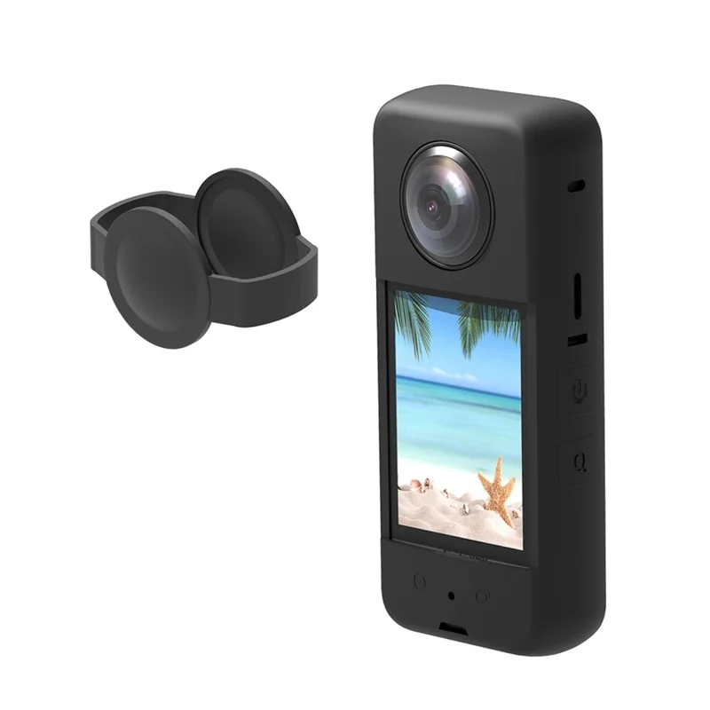 Capa Protetora de Silicone PULUZ PU802 para Insta360 X3 com Proteção de Lente - Preto
