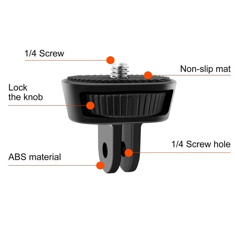 PULUZ PU704B For GoPro / Insta360 Action Camera 1 / 4 Inch Screw ABS Mount Adapter