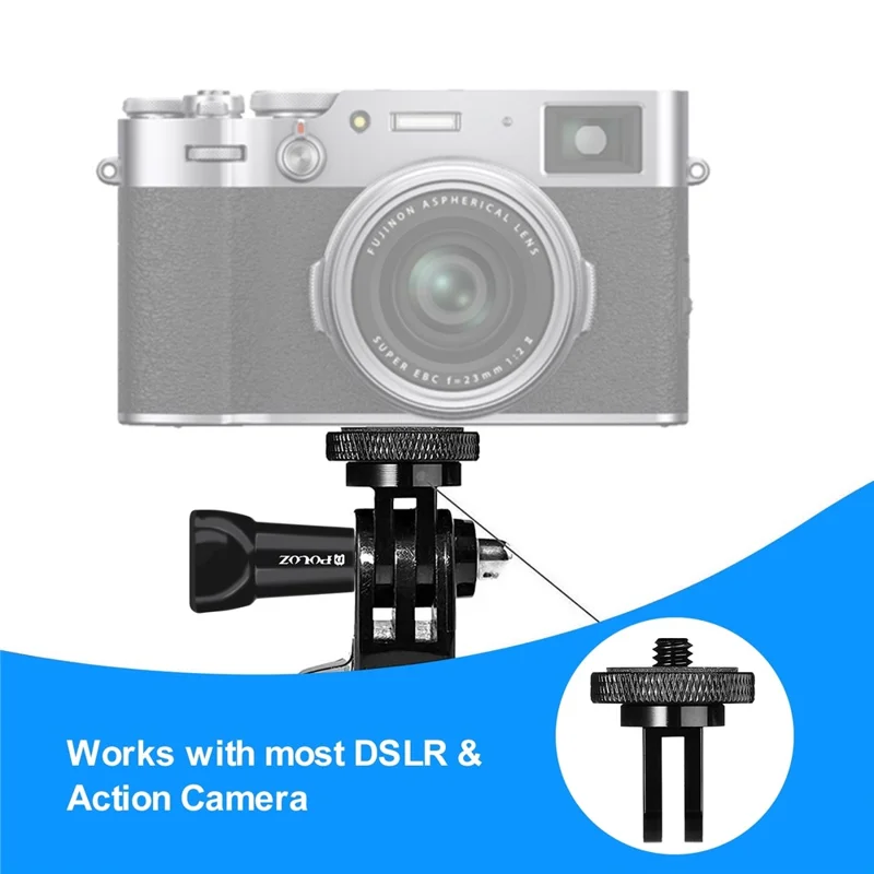 PULUZ PU705B For GoPro / Insta360 Action Camera Adapter 1 / 4 Inch Thread Aluminum Alloy Mount