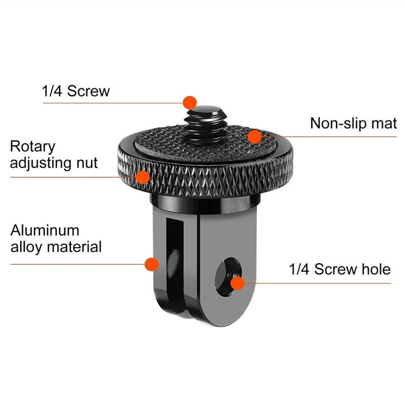 PULUZ PU705B For GoPro / Insta360 Action Camera Adapter 1 / 4 Inch Thread Aluminum Alloy Mount