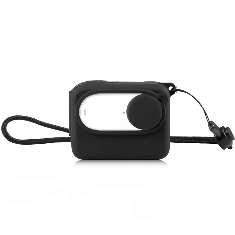 PULUZ PU876 For Insta360 GO 3 Charging Case Silicone Protective Cover with Lens Cap and Lanyard