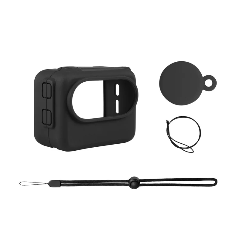PULUZ PU876 For Insta360 GO 3 Charging Case Silicone Protective Cover with Lens Cap and Lanyard