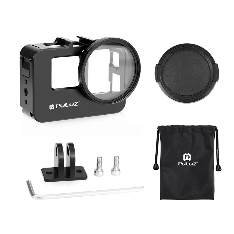 PULUZ PU966B Pour Insta360 Ace Pro / Ace Cadre de protection métallique avec filtre UV 52 mm et capuchon d'objectif