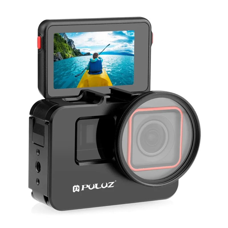 PULUZ PU966B Pour Insta360 Ace Pro / Ace Cadre de protection métallique avec filtre UV 52 mm et capuchon d'objectif