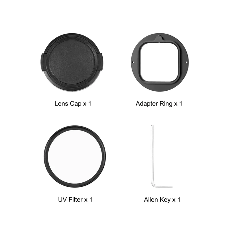PULUZ PU969B For Insta360 Ace Pro Action Camera Lens Filter Ring Adapter with UV Filter + Lens Cap