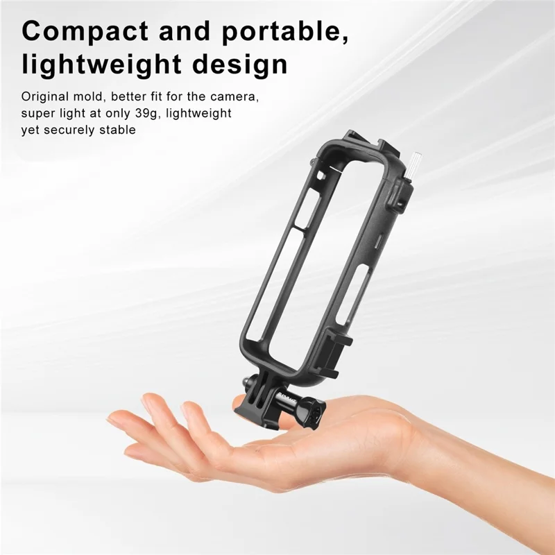 PULUZ PU979B For Insta360 X4 Action Camera Protective Frame PC Cold Shoe Mount Adapter