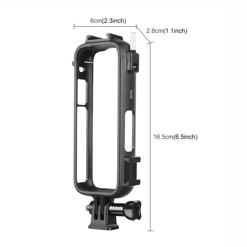 PULUZ PU979B For Insta360 X4 Action Camera Protective Frame PC Cold Shoe Mount Adapter