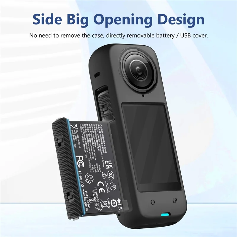 PULUZ PU985 للغطاء السيليكوني للكاميرا Insta360 X4، غطاء واقٍ مضاد للغبار - أسود