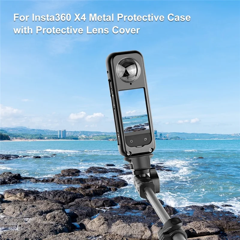 PULUZ PU990B For Insta360 X4 Metal Protective Case Frame Cage with Lens Protector Cooling Design