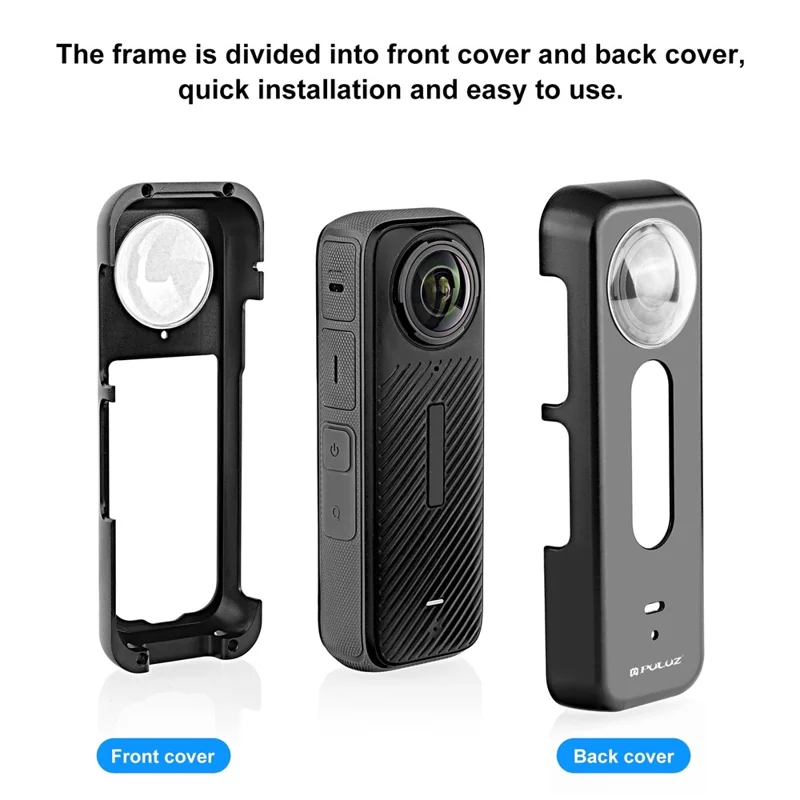 PULUZ PU990B For Insta360 X4 Metal Protective Case Frame Cage with Lens Protector Cooling Design