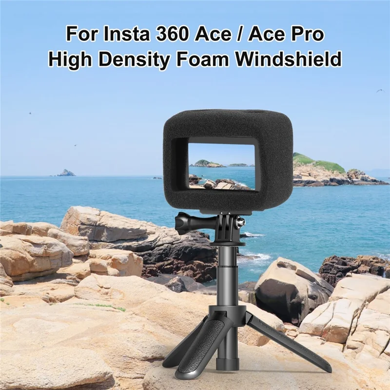 PULUZ PU986B For Insta360 Ace / Ace Pro Windslayer Cover Wind Muff High Density Foam Housing Frame Case
